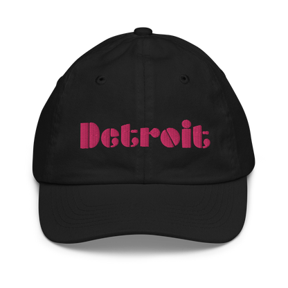 'Detroit' Youth Baseball Cap | Pink Embroidery