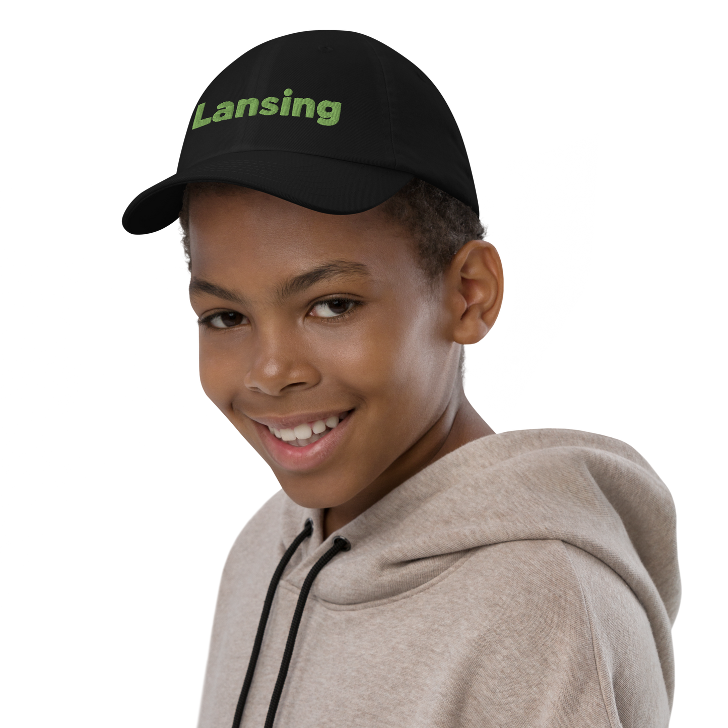 'Lansing' Youth Baseball Cap | Green Embroidery