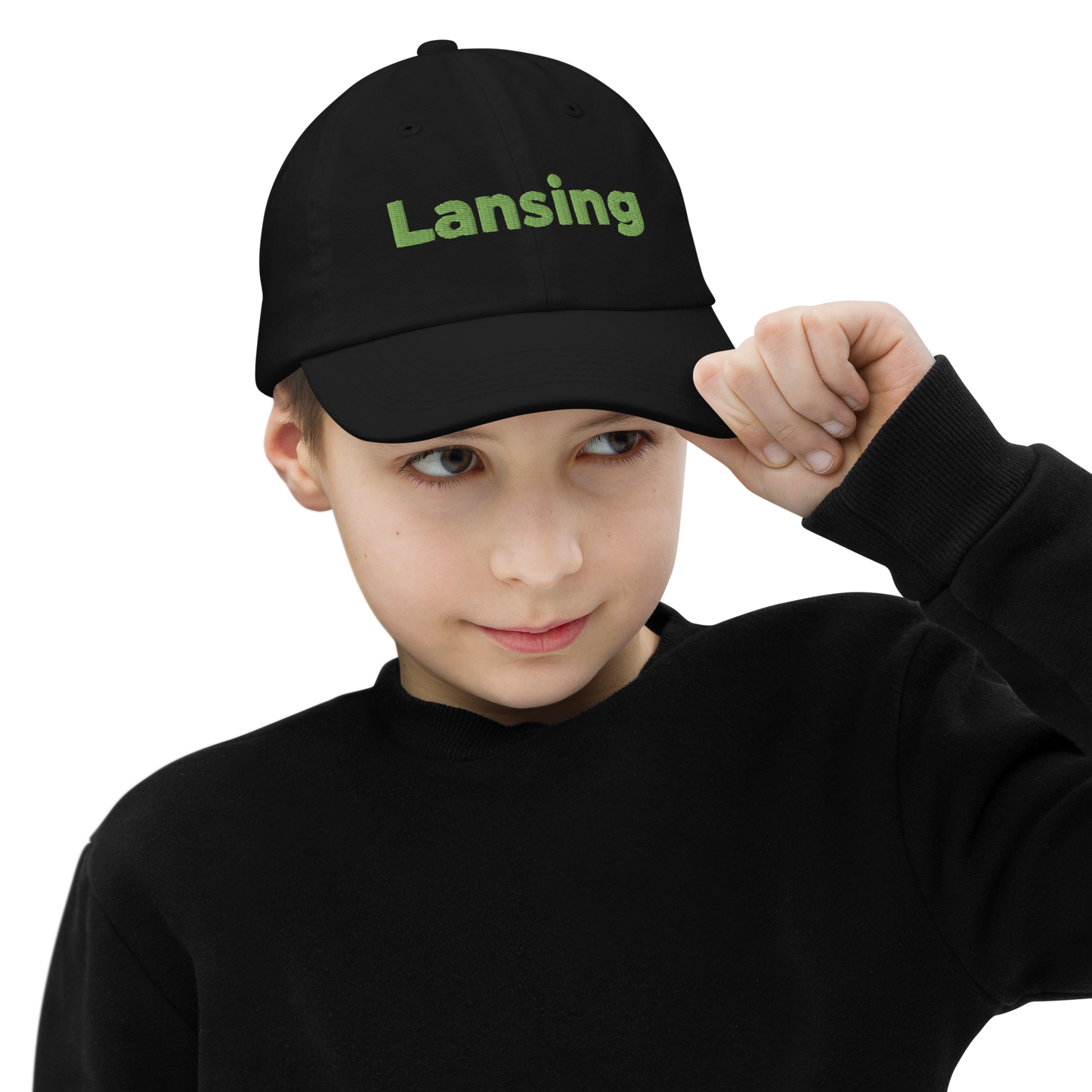 'Lansing' Youth Baseball Cap | Green Embroidery