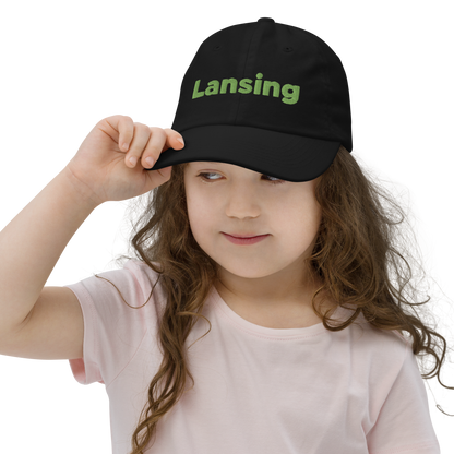 'Lansing' Youth Baseball Cap | Green Embroidery