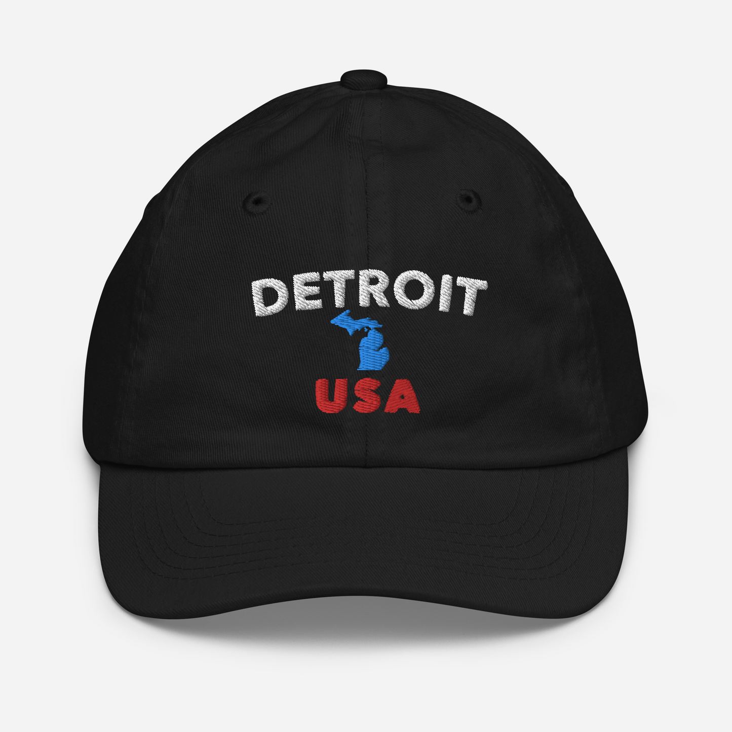 'Detroit USA' Youth Baseball Cap (w/ Michigan Outline)