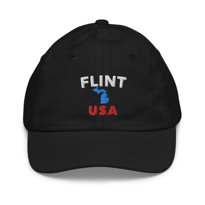 'Flint USA' Youth Baseball Cap (w/ Michigan Outline)