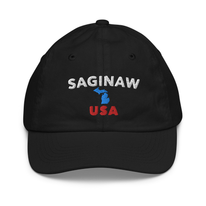 'Saginaw USA' Youth Baseball Cap (w/Michigan Outline)