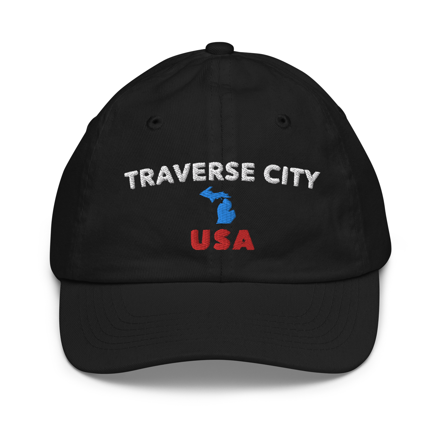 'Traverse City USA' Youth Baseball Cap (w/ Michigan Outline)