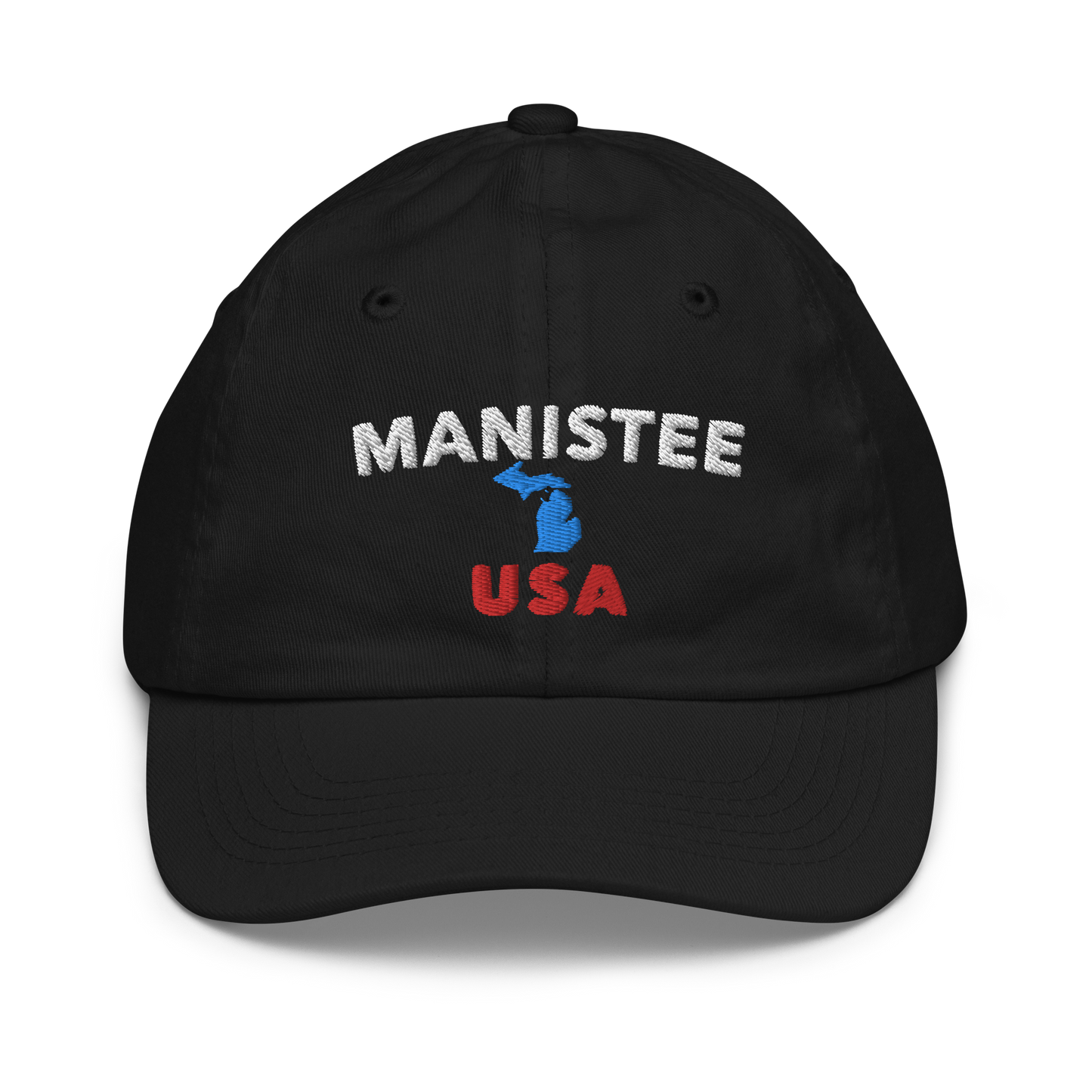 'Manistee USA' Youth Baseball Cap (w/ Michigan Outline)