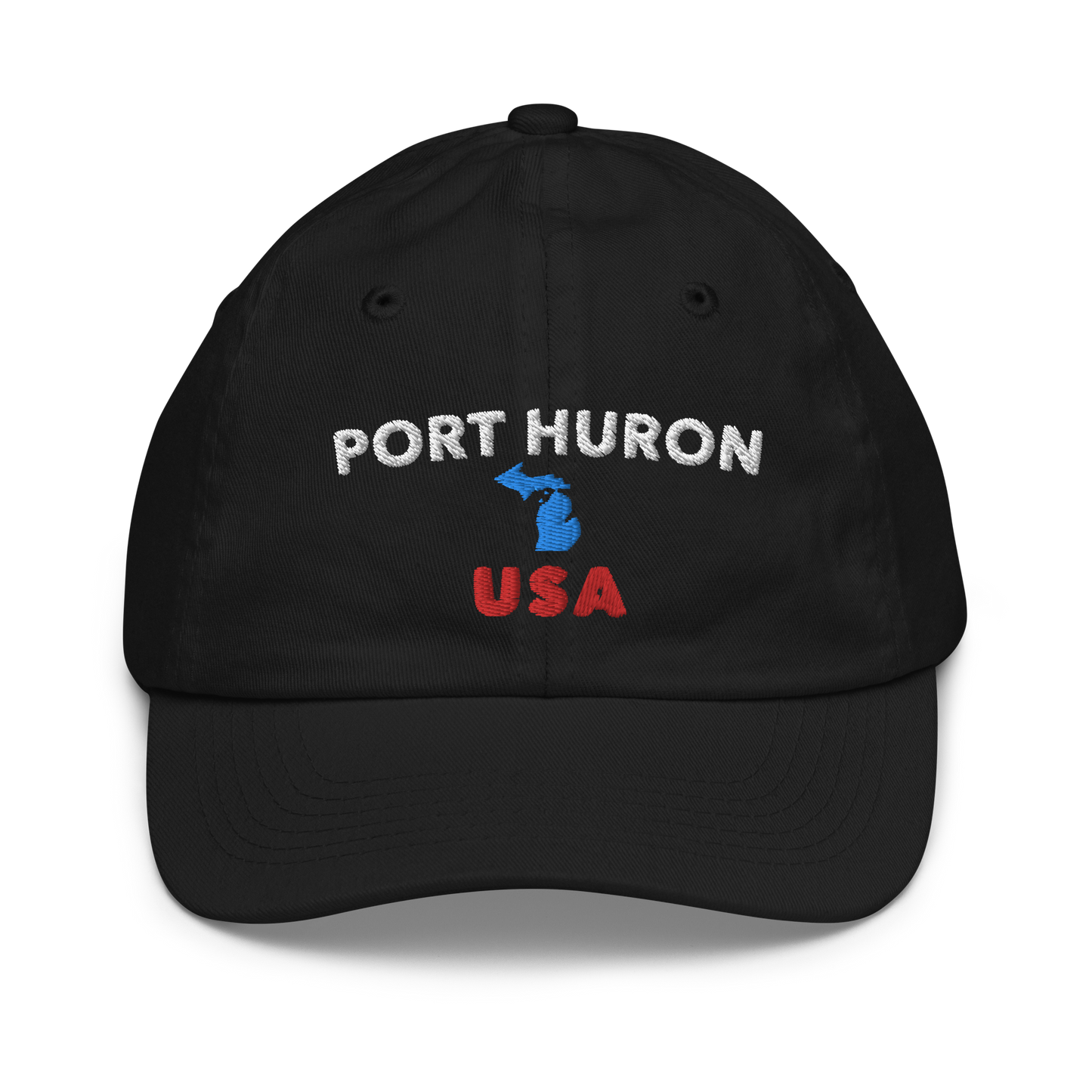 'Port Huron USA' Youth Baseball Cap (w/ Michigan Outline)