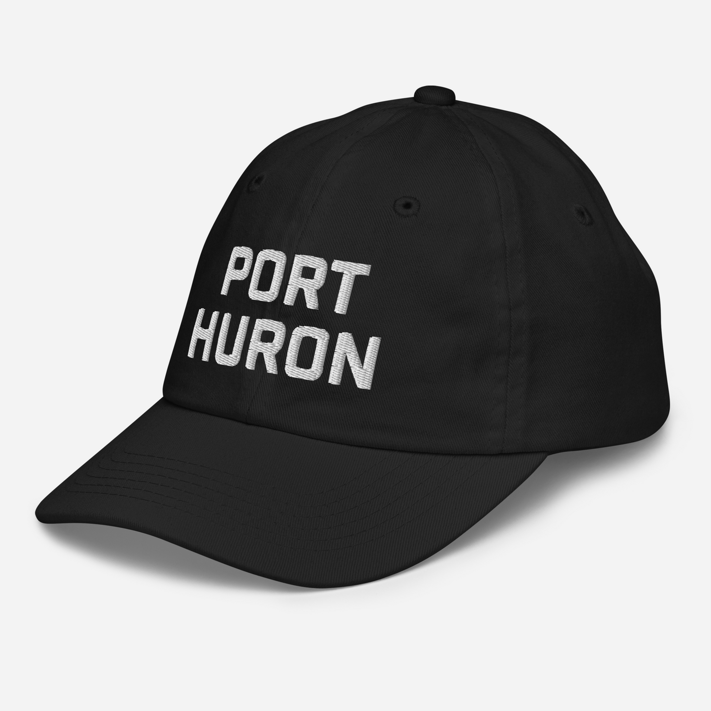 'Port Huron' Youth Baseball Cap | White/Navy Embrodiery