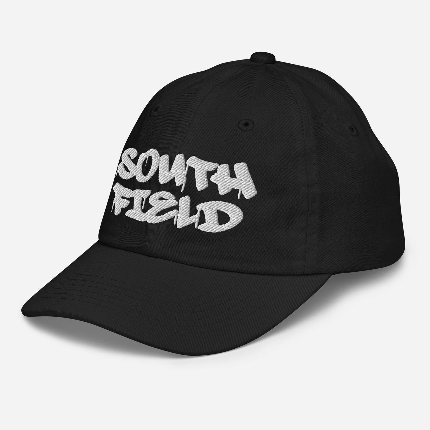 'Southfield' Youth Baseball Cap | White/Black Embroidery