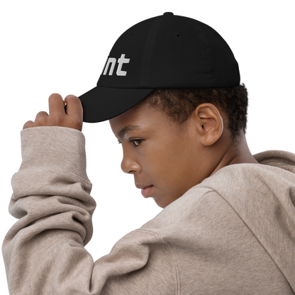 'Flint' Youth Baseball Cap | White/Black Embroidery