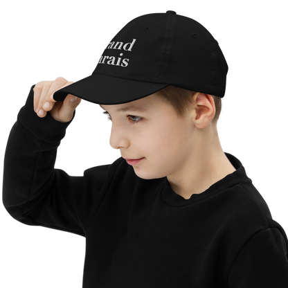 'Grand Marais' Youth Baseball Cap | White/Black Embroidery