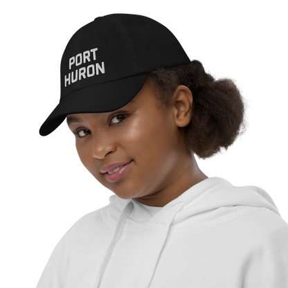 'Port Huron' Youth Baseball Cap | White/Navy Embrodiery