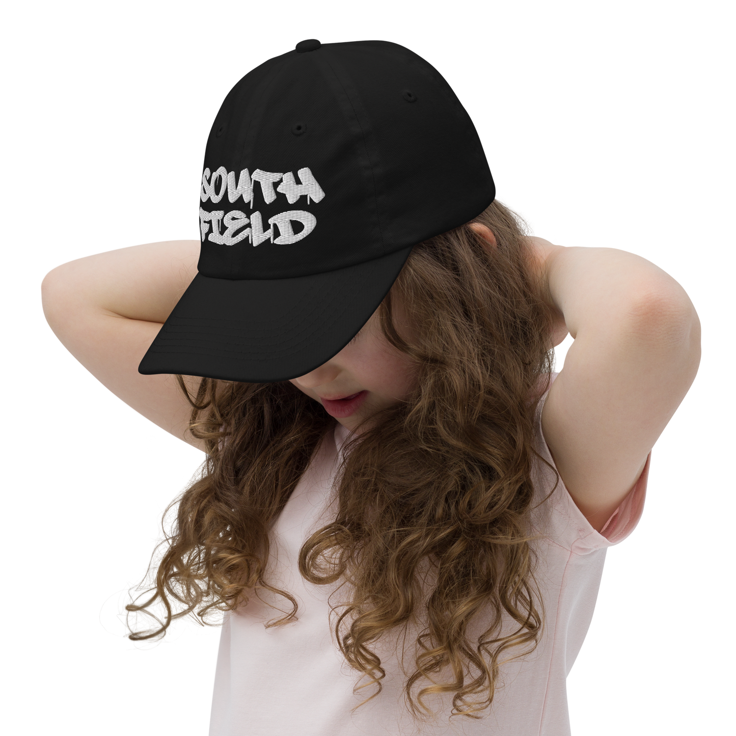 'Southfield' Youth Baseball Cap | White/Black Embroidery