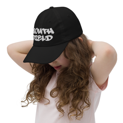 'Southfield' Youth Baseball Cap | White/Black Embroidery