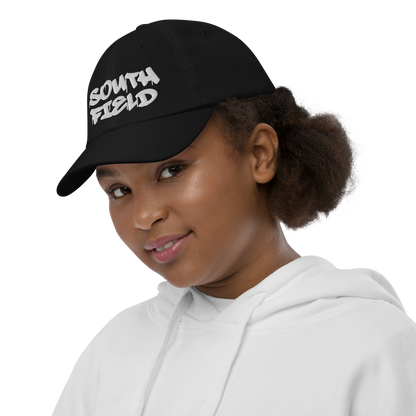 'Southfield' Youth Baseball Cap | White/Black Embroidery