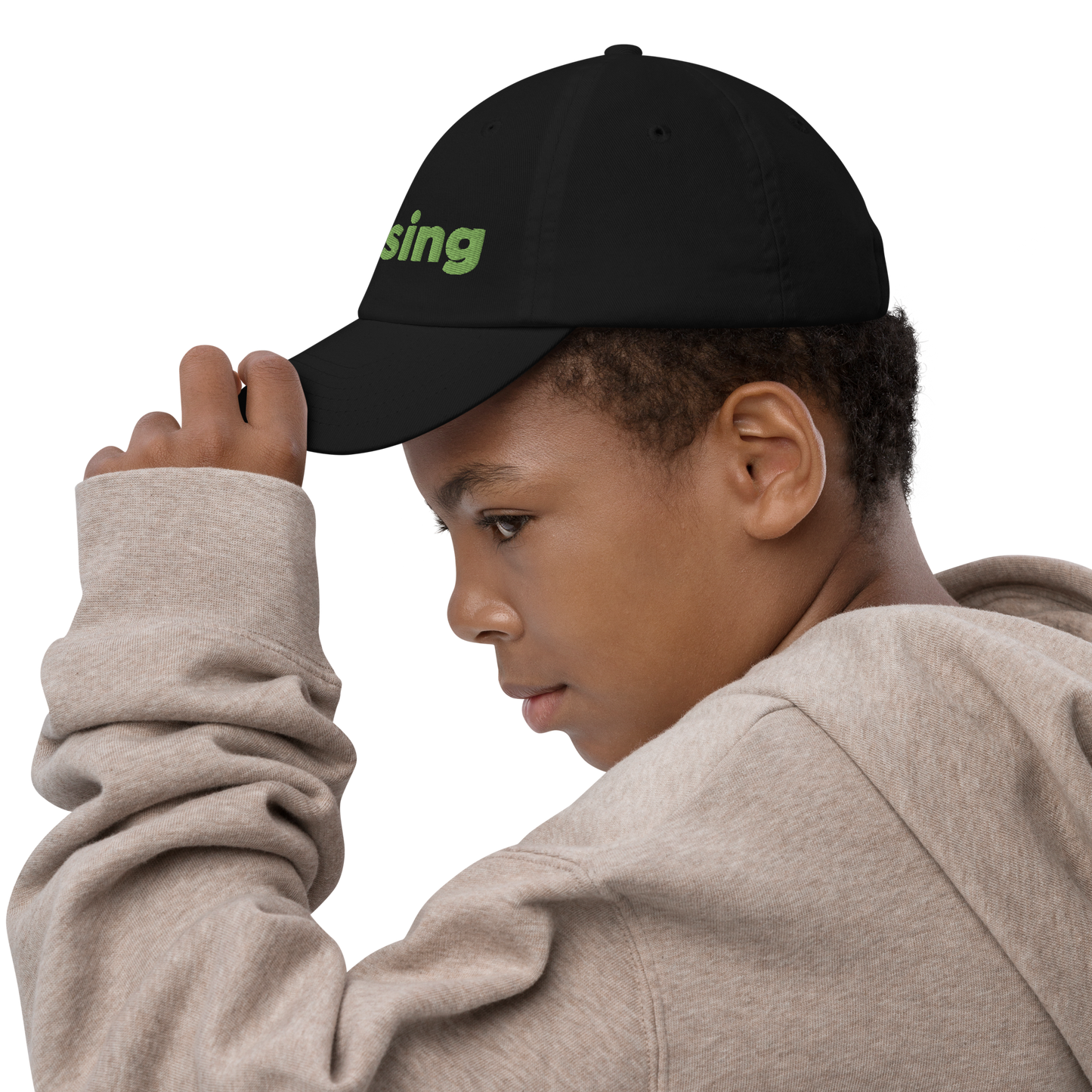 'Lansing' Youth Baseball Cap | Green Embroidery