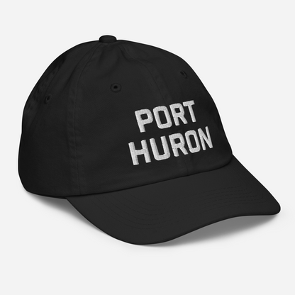 'Port Huron' Youth Baseball Cap | White/Navy Embrodiery