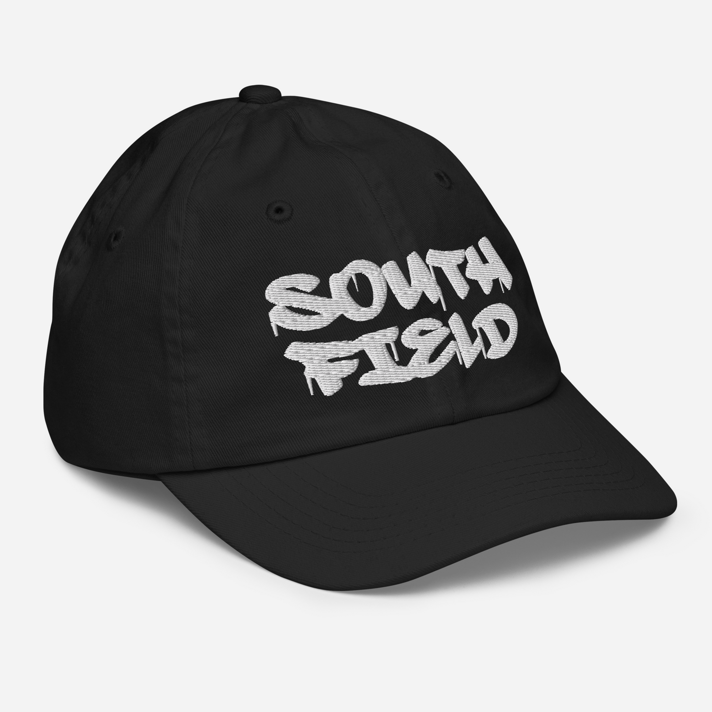 'Southfield' Youth Baseball Cap | White/Black Embroidery