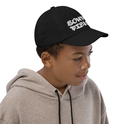 'Southfield' Youth Baseball Cap | White/Black Embroidery