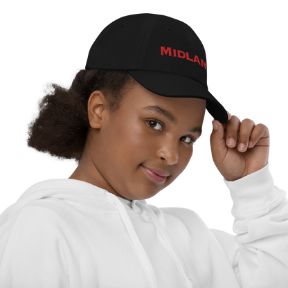 'Midland' Youth Baseball Cap | Red Embroidery