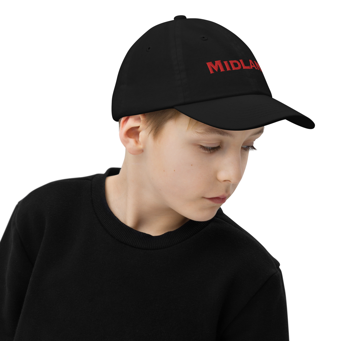 'Midland' Youth Baseball Cap | Red Embroidery