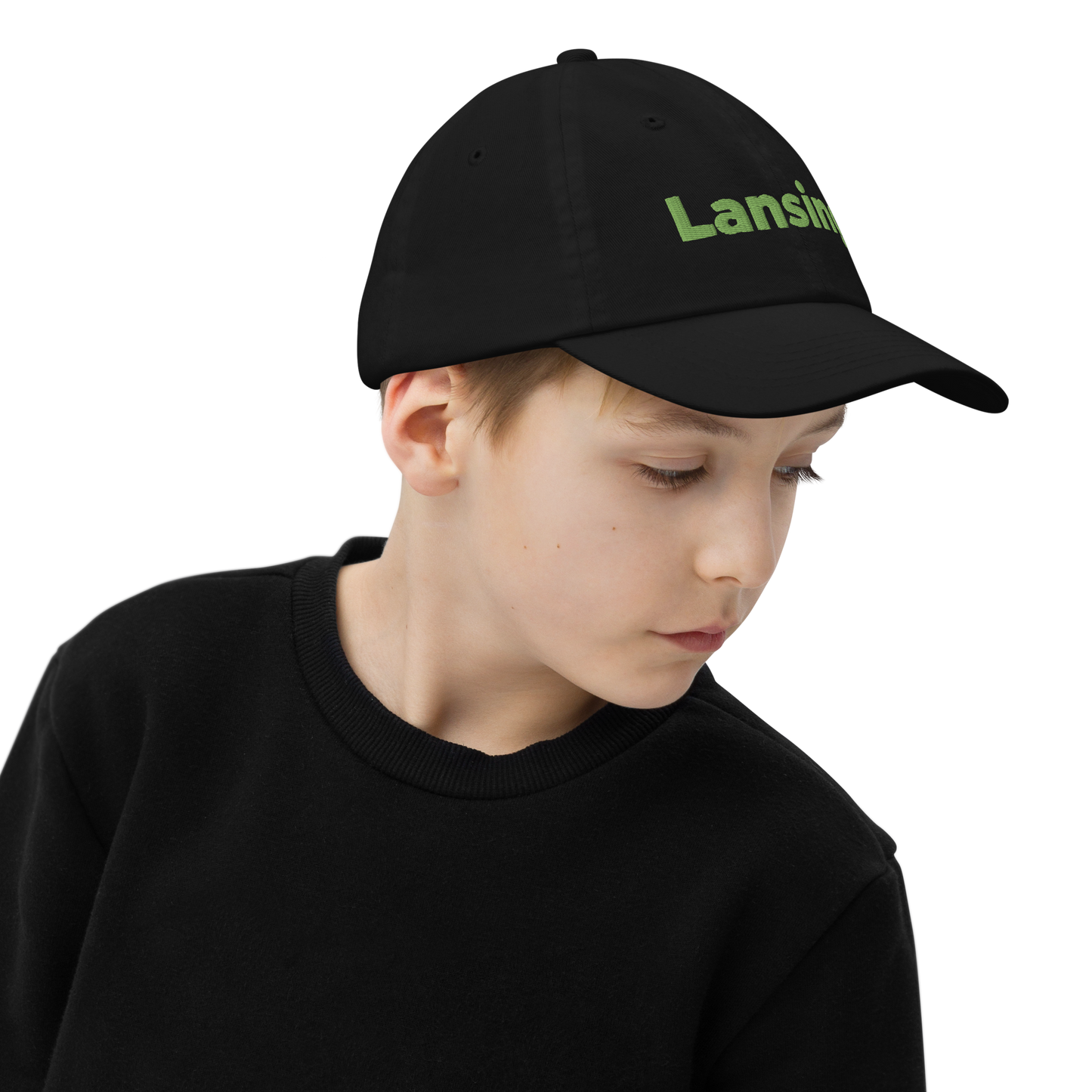 'Lansing' Youth Baseball Cap | Green Embroidery