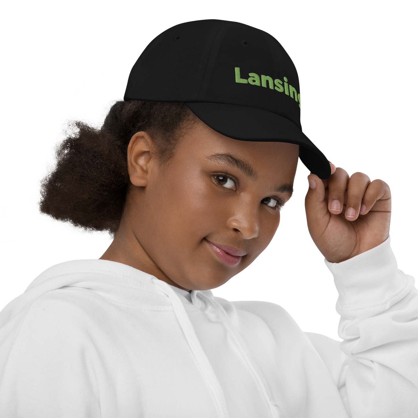 'Lansing' Youth Baseball Cap | Green Embroidery