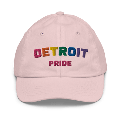 'Detroit Pride' Youth Baseball Cap (LGBTQ Rainbow Pride Colors) - Circumspice Michigan