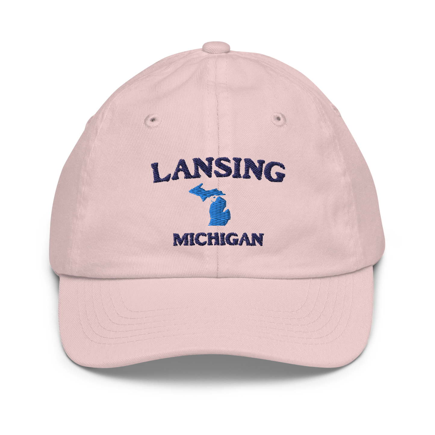 'Lansing Michigan' Youth Baseball Cap (w/ Michigan Outline)