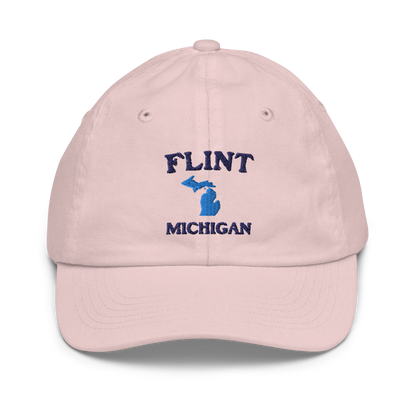 'Flint Michigan' Youth Baseball Cap (w/ Michigan Outline)