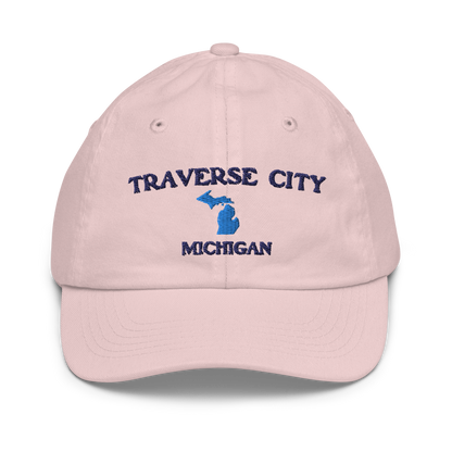 'Traverse City Michigan' Youth Baseball Cap (w/ Michigan Outline)