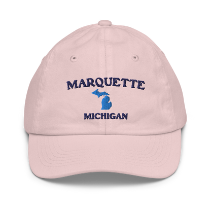 'Marquette Michigan' Youth Baseball Cap (w/ Michigan Outline)