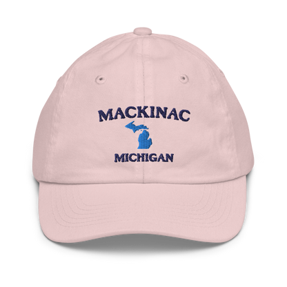 'Mackinac Michigan' Youth Baseball Cap (w/ Michigan Outline)