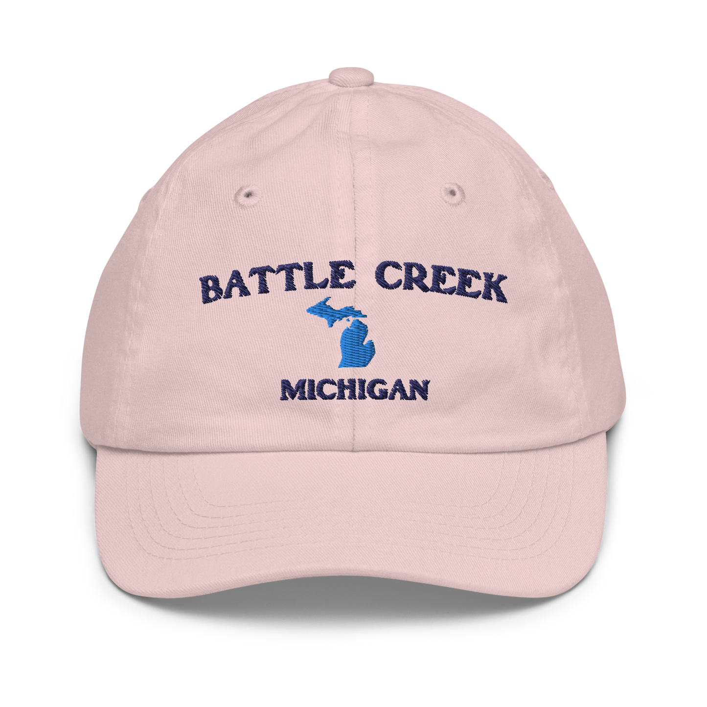 'Battle Creek Michigan' Youth Baseball Cap (w/ Michigan Outline)