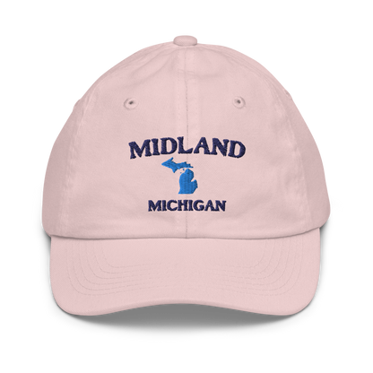 'Midland Michigan' Youth Baseball Cap (w/ Michigan Outline)