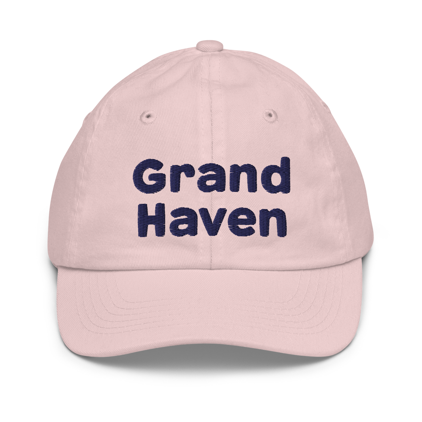 'Grand Haven' Youth Baseball Cap | White/Navy Embroidery