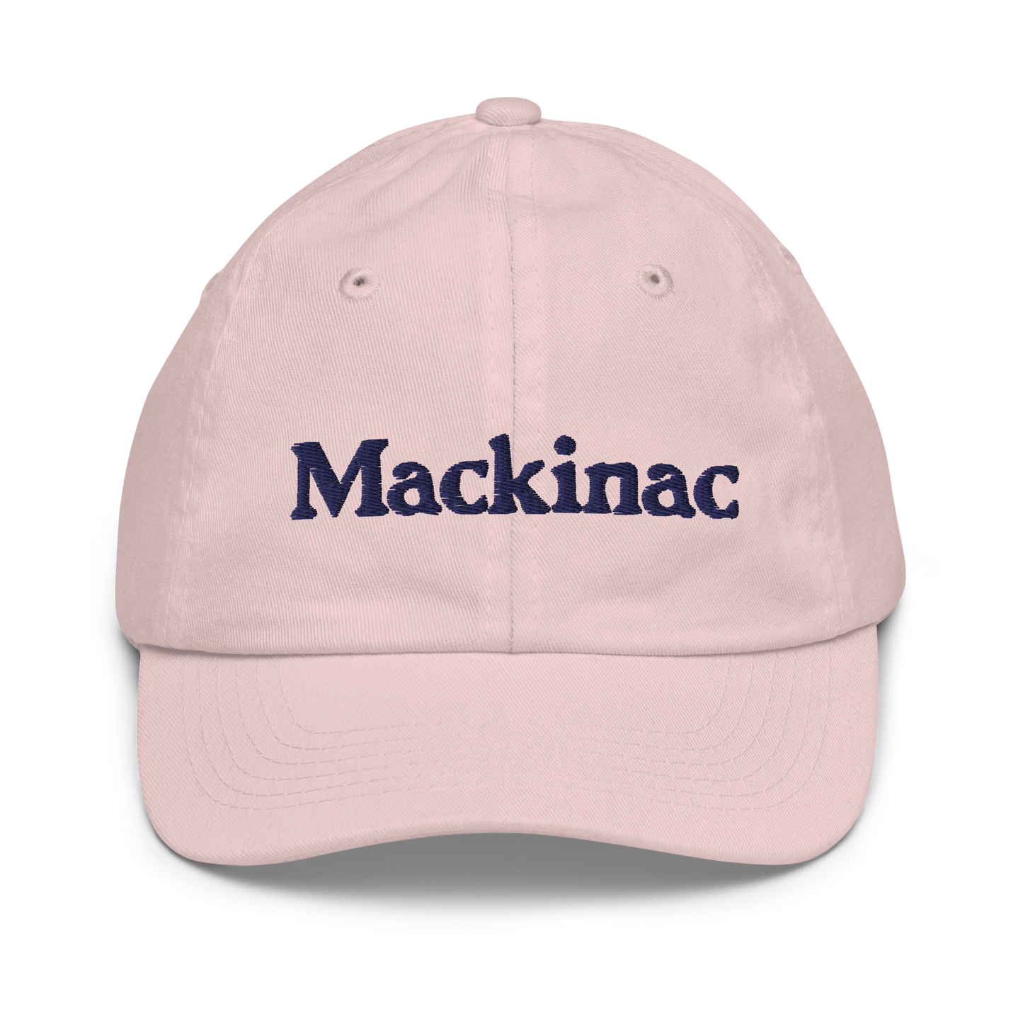 'Mackinac' Youth Baseball Cap | White/Navy Embroidery