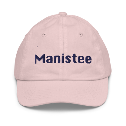 'Manistee' Youth Baseball Cap | White/Navy Embroidery