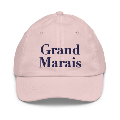 'Grand Marais' Youth Baseball Cap | White/Black Embroidery