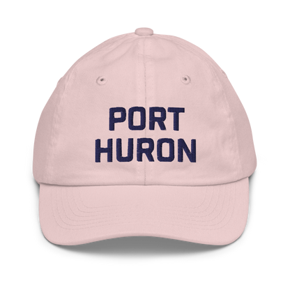 'Port Huron' Youth Baseball Cap | White/Navy Embrodiery