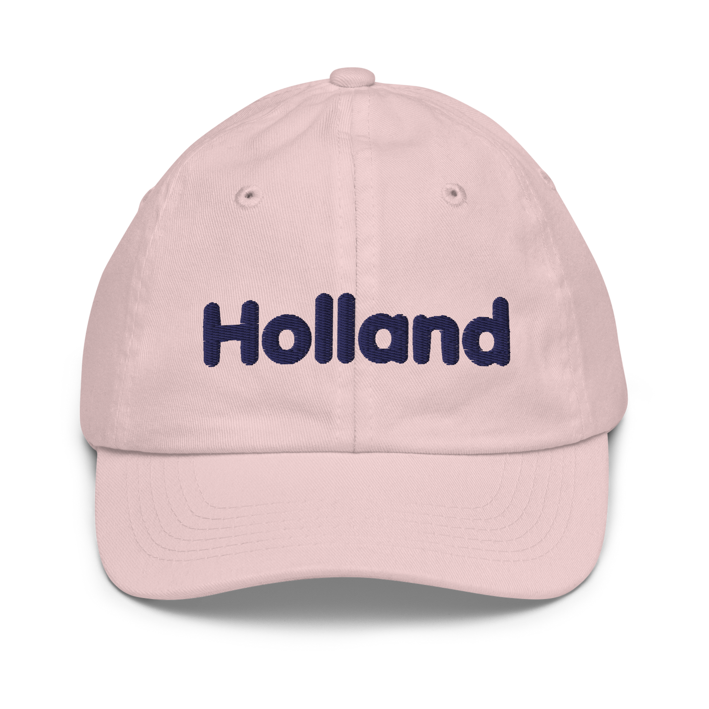 'Holland' Youth Baseball Cap | White/Navy Embrodiery