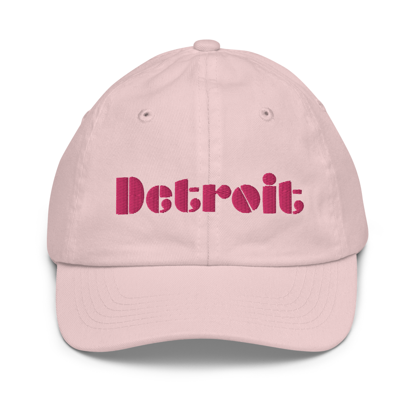 'Detroit' Youth Baseball Cap | Pink Embroidery