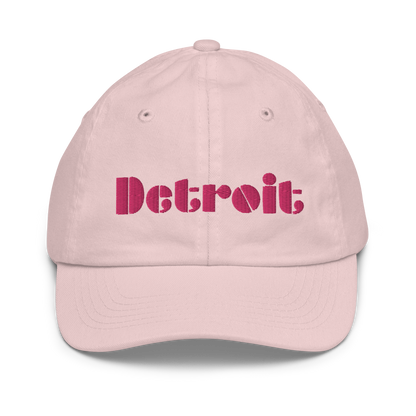 'Detroit' Youth Baseball Cap | Pink Embroidery