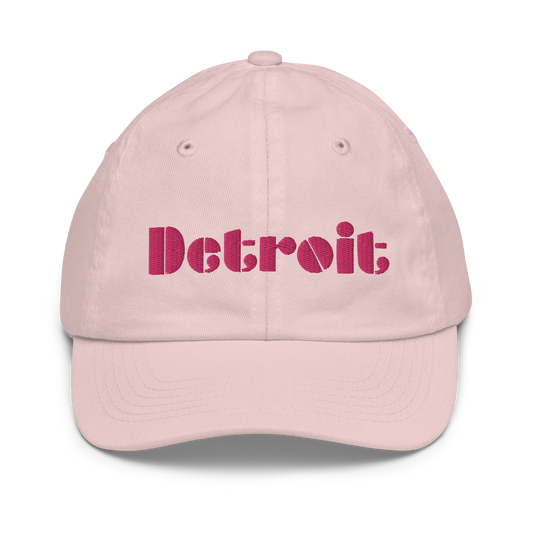 'Detroit' Youth Baseball Cap | Pink Embroidery