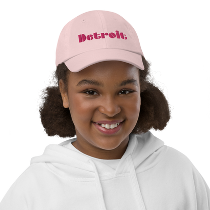 'Detroit' Youth Baseball Cap | Pink Embroidery