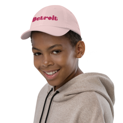 'Detroit' Youth Baseball Cap | Pink Embroidery