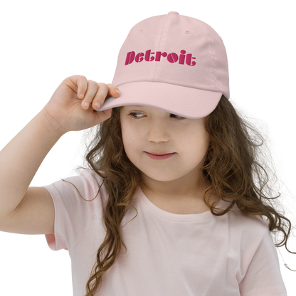 'Detroit' Youth Baseball Cap | Pink Embroidery