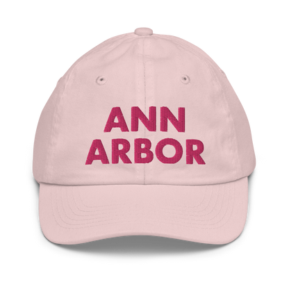 'Ann Arbor' Youth Baseball Cap | Pink Embroidery