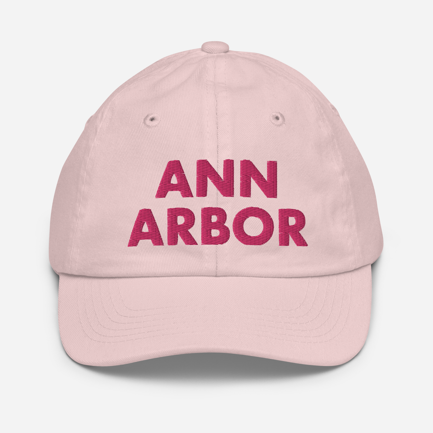 'Ann Arbor' Youth Baseball Cap | Pink Embroidery