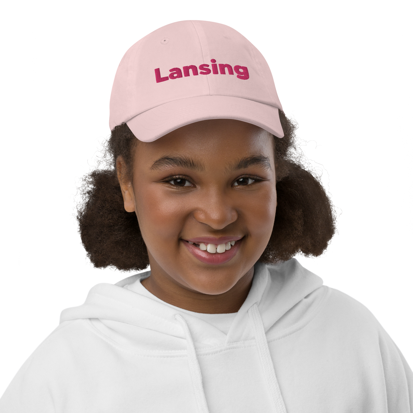 'Lansing' Youth Baseball Cap | Pink Embroidery