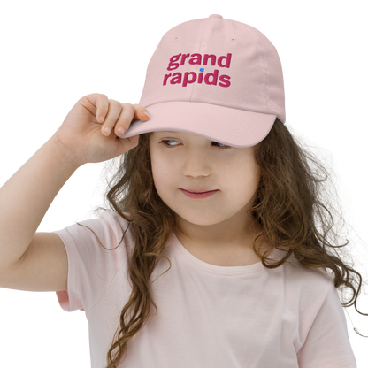 'Grand Rapids' Youth Baseball Cap (Hypermarket Parody) | Pink Embroidery